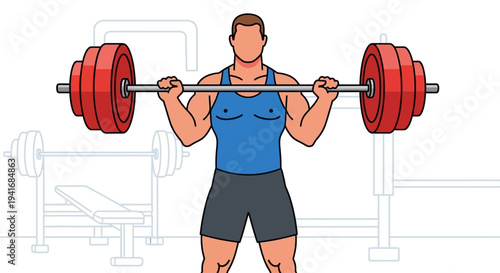 Strong man lifting heavy barbell during gym workout