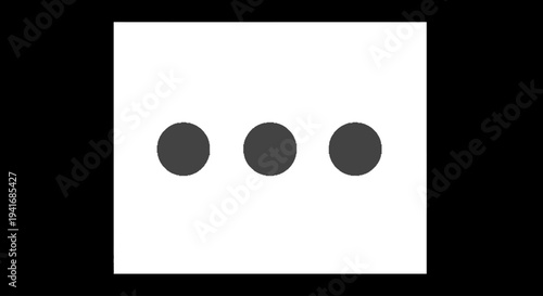 Three horizontal dots ellipsis icon on white square