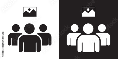 Foto Group of people icon featuring a gallery icon