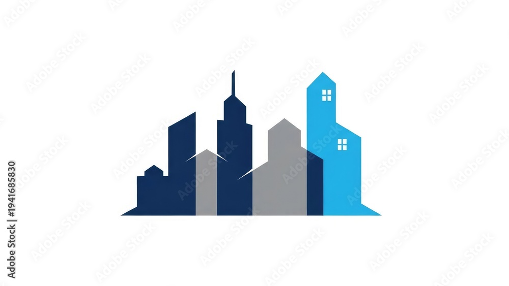 Fototapeta premium City Skyline Graphic Illustration Design Element.