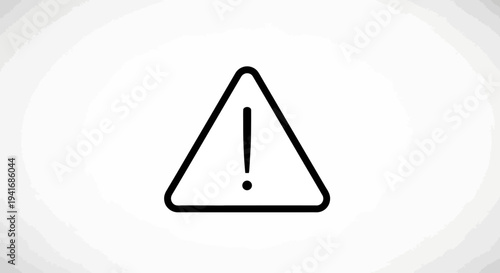 Warning exclamation mark in triangle icon on white background