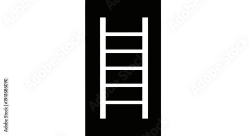 White ladder bridging gap between two platforms on black