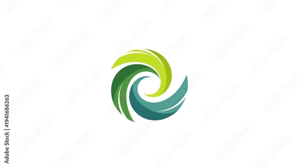 Fototapeta premium Green Spiral Logo Design Element.