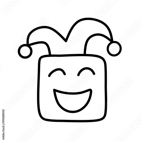 Line drawing of isolated April fool's day icon