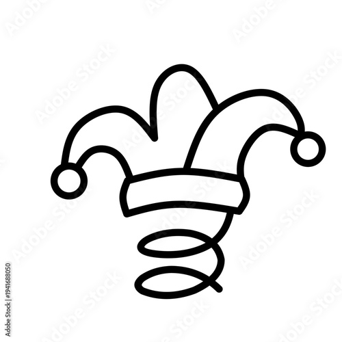 Line drawing of isolated April fool's day icon