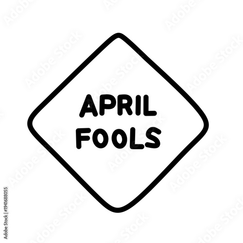 Line drawing of isolated April fool's day icon