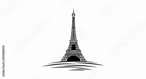 Iconic tower silhouette against a minimalist background