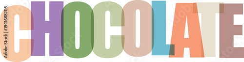 Multicolored Chocolate Letters on White Background