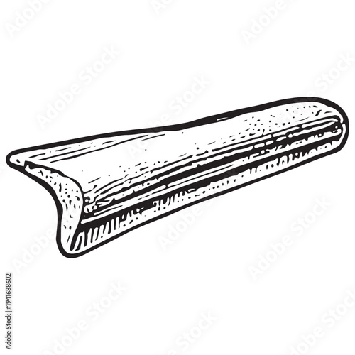 Butcher Bone Marrow Illustration – Meat Cut Cross Section Vintage Engraved Style