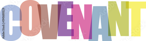 Multicolored Covenant Word white background