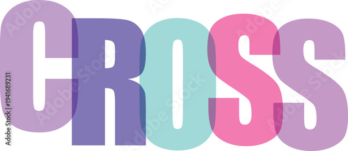 Multicolored Cross Word white background