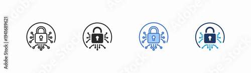 Set of secure icon collection in multiple style. Icon suitable for web and mobile application