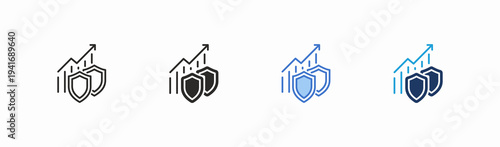Set of strategy icon collection in multiple style. Icon suitable for web and mobile application