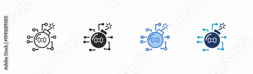 Set of malware icon collection in multiple style. Icon suitable for web and mobile application