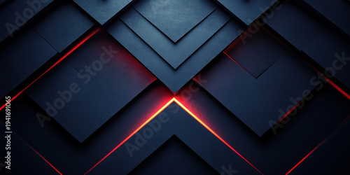 abstract geometric interwoven black lattice texture with vibrant red diagonal accents dramatic dimensional depth