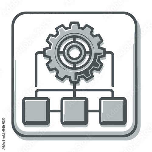 Gear cogwheel process flowchart diagram