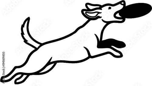 Playful dog catches a frisbee in mid-air during a game