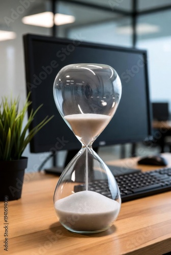 hourglass on the table