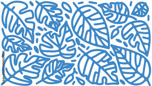 Set of blue leaf icons vector