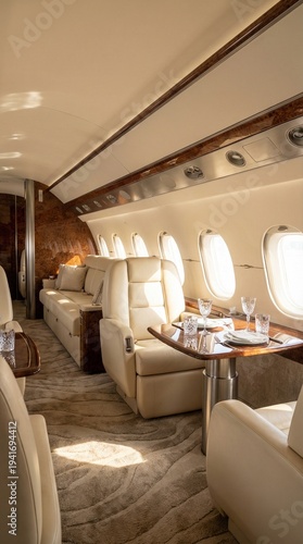 Private Jet Interior Luxury Cabin Business Travel
