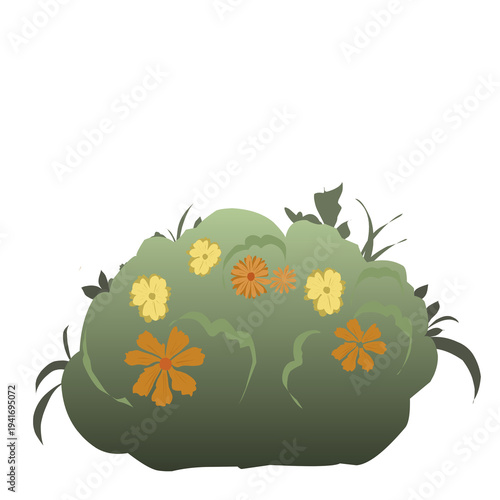 Vector illustration of grass and flower for background 