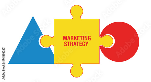Marketing Strategy Puzzle Piece Concept Vector