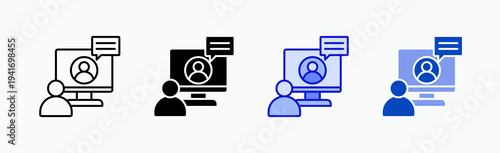 Conversation Icon Sheet Multiple Style Collection Isolated Vector