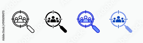 Recruitment Icon Sheet Multiple Style Collection Isolated Vector