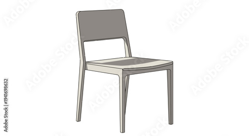 Modern Metal Chair with Gray Backrest.