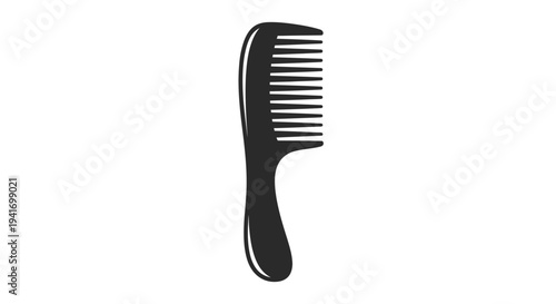 Black Hair Comb Isolated on White Background.