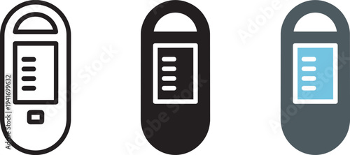 Token icon vector, on white background, black outline, full color isolated illustration