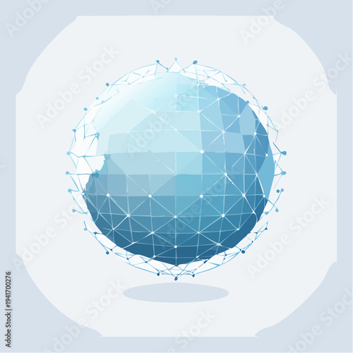Global network connections and digital sphere abstract background for technology and communication