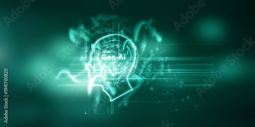 2d illustration Artificial Intelligence (AI) concept
