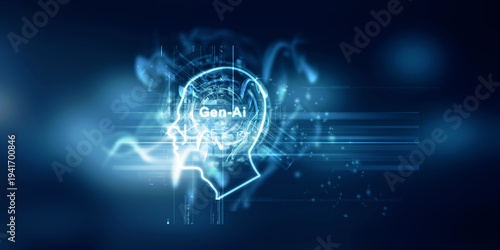 2d illustration Artificial Intelligence (AI) concept
