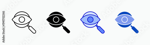 Search Icon Sheet Multiple Style Collection Isolated Vector