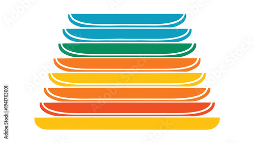 Set of 8 colorful horizontal bar icons vector