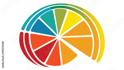 Color wheel vector icon, 10 sections