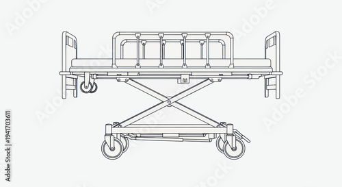 Hospital Gurney Medical Equipment Illustration.