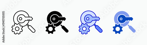 Keyword Icon Sheet Multiple Style Collection Isolated Vector