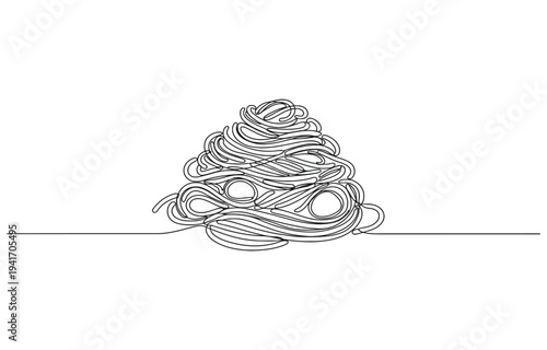 One continuous line illustration of an spaghetti.
