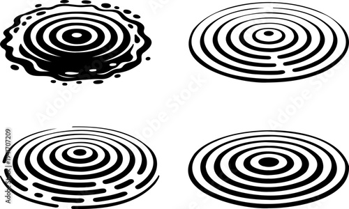 Water Ripple Pattern Icon Set