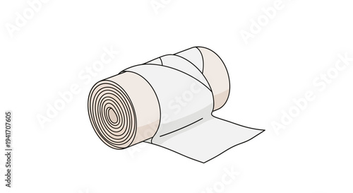 Rolled Paper or Cardboard on White.