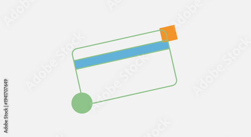 Simple Line Drawing of Rectangle with Shapes.