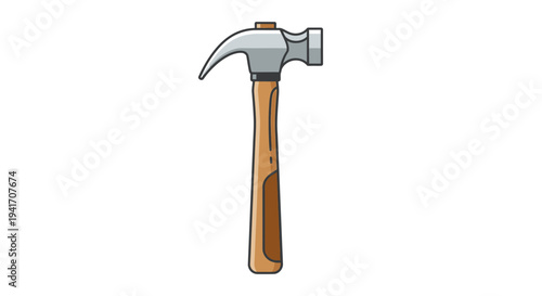 Claw Hammer with Wooden Handle.