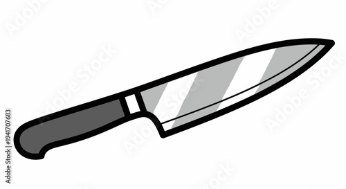 Sharp Kitchen Knife Illustration Vector Graphic.