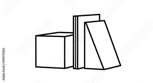 Simple Line Drawing of Geometric Shapes.