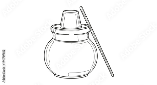 Traditional South American Yerba Mate Gourd Illustration.