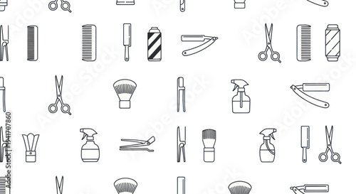 Collection of Barbershop Tools and Accessories Icons.