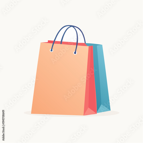 A colorful and clean vector illustration of shopping bags, symbolizing successful purchases, retail activity, and the modern consumer experience