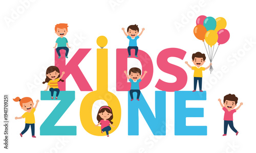 Children Playing in Kids Zone Area.